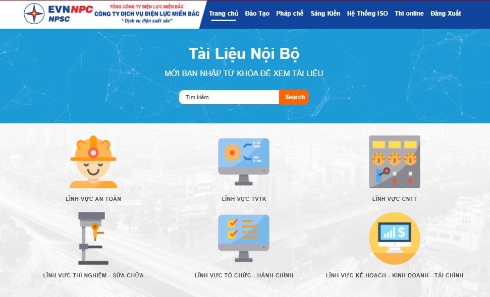 Website đào tạo thư viện học tập, nghiên cứu của CBCNV NPSC